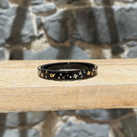 Louis Vuitton Black Inclusion Art Deco Bangle Bracelet - Picture 1 of 9